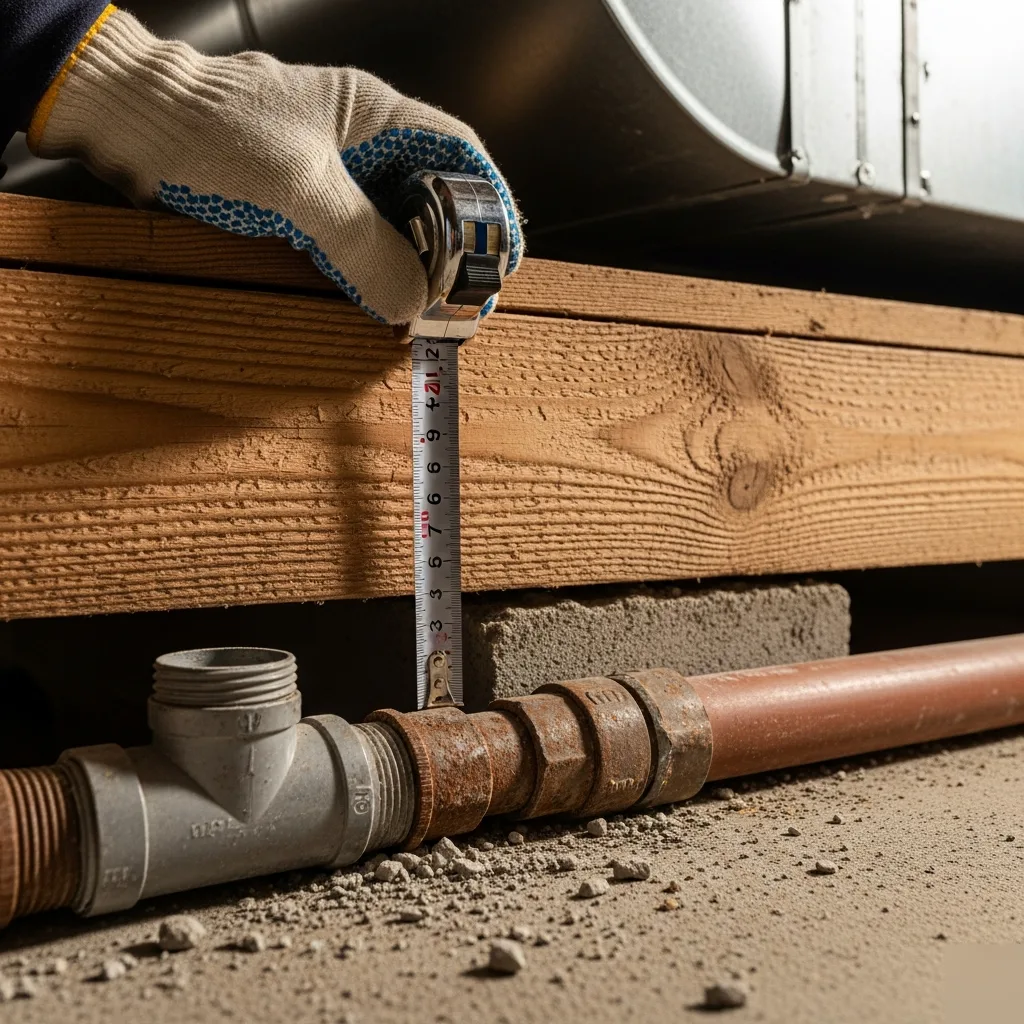 Measuring basement ceiling height for bathroom installation feasibility in Denver