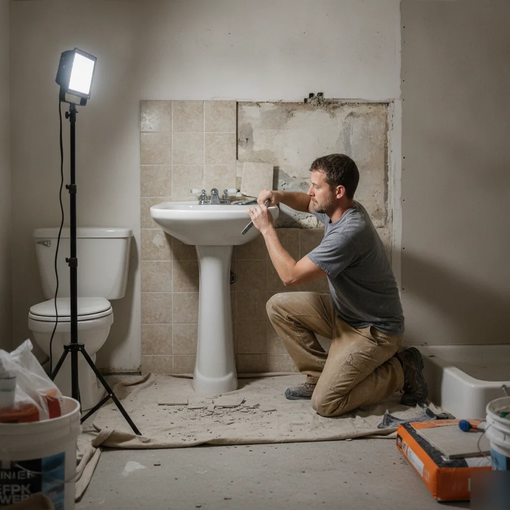 Remodeling an existing basement bathroom instead of new installation in Denver