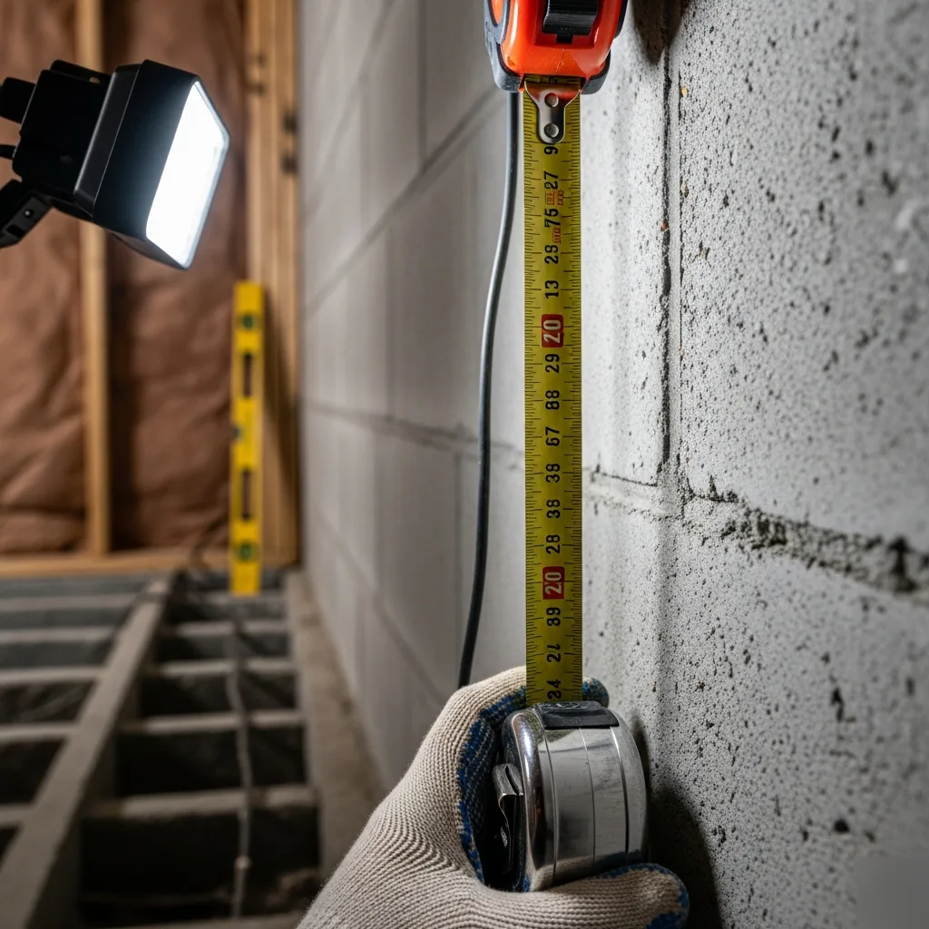 Measuring ceiling height for legal basement bedroom in Denver home
